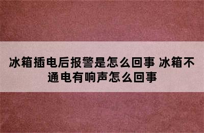 冰箱插电后报警是怎么回事 冰箱不通电有响声怎么回事